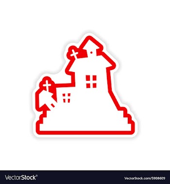 Icon sticker realistic design on paper haunted vector image