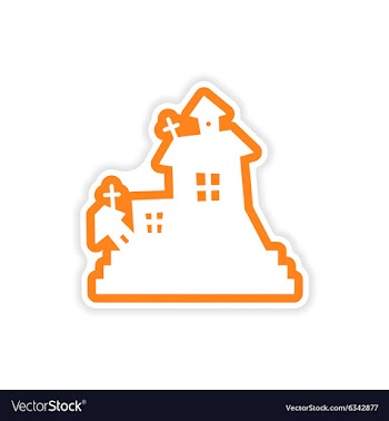 Icon sticker realistic design on paper haunted vector image