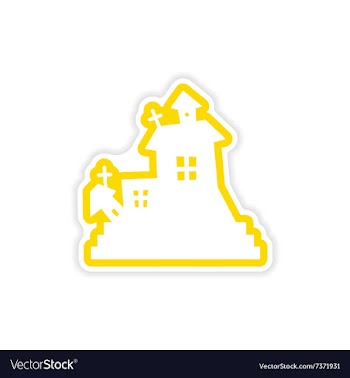 Icon sticker realistic design on paper haunted vector image