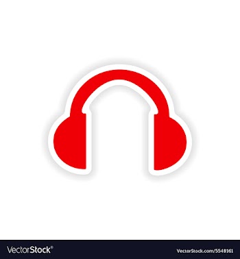Icon sticker realistic design on paper headphones vector image