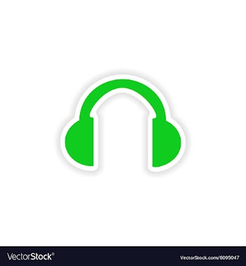 Icon sticker realistic design on paper headphones vector image