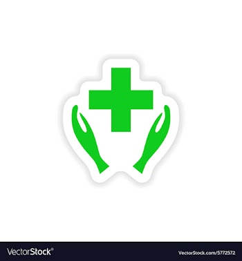 Icon sticker realistic design on paper health logo vector image