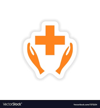 Icon sticker realistic design on paper health logo vector image