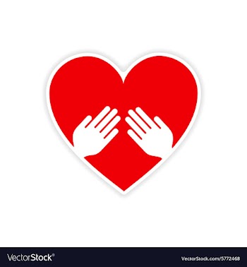 Icon sticker realistic design on paper heart hand vector image
