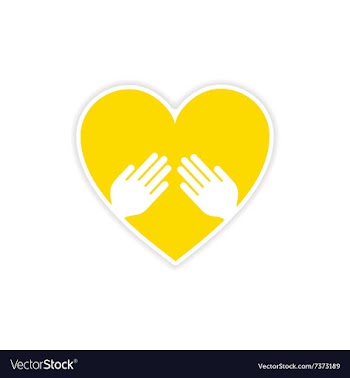 Icon sticker realistic design on paper heart hand vector image