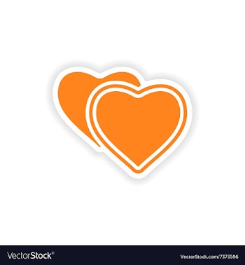Icon sticker realistic design on paper heart vector image