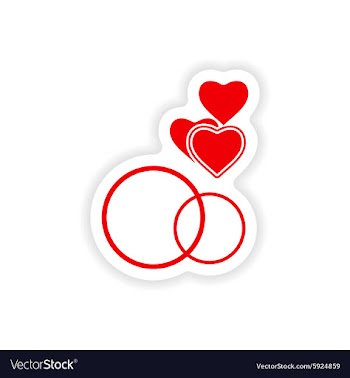 Icon sticker realistic design on paper hearts vector image