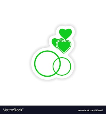 Icon sticker realistic design on paper hearts vector image