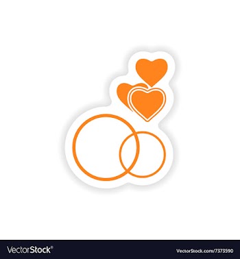 Icon sticker realistic design on paper hearts vector image