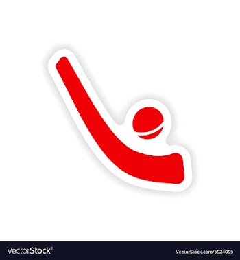 Icon sticker realistic design on paper hockey vector image
