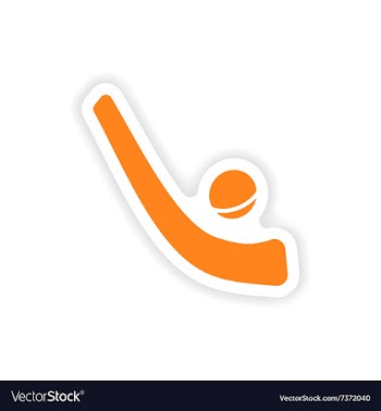 Icon sticker realistic design on paper hockey vector image