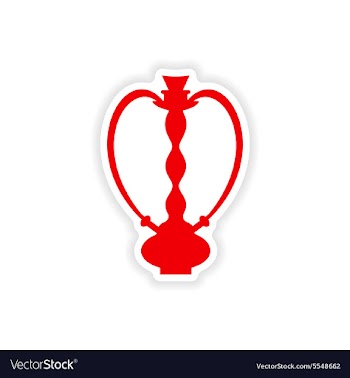 Icon sticker realistic design on paper hookah vector image