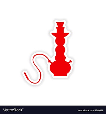 Icon sticker realistic design on paper hookah vector image