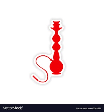 Icon sticker realistic design on paper hookah vector image