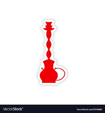 Icon sticker realistic design on paper hookah vector image