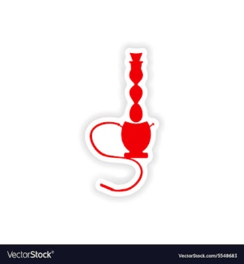 Icon sticker realistic design on paper hookah vector image