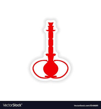Icon sticker realistic design on paper hookah vector image