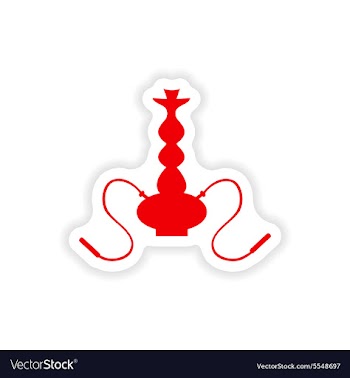 Icon sticker realistic design on paper hookah vector image