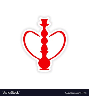 Icon sticker realistic design on paper hookah vector image