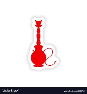 Icon sticker realistic design on paper hookah vector image