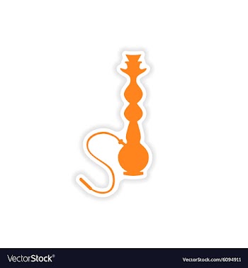 Icon sticker realistic design on paper hookah vector image