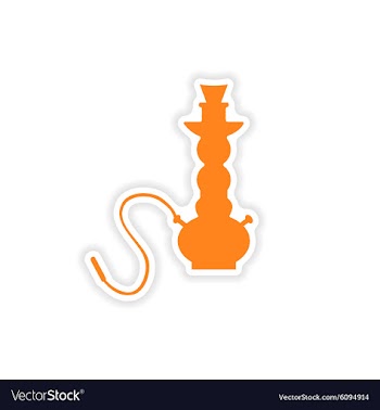 Icon sticker realistic design on paper hookah vector image