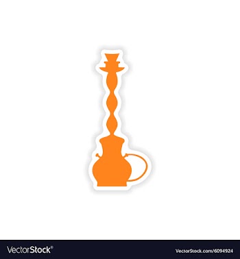 Icon sticker realistic design on paper hookah vector image