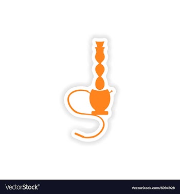 Icon sticker realistic design on paper hookah vector image