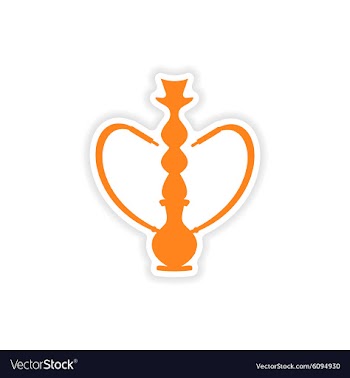 Icon sticker realistic design on paper hookah vector image