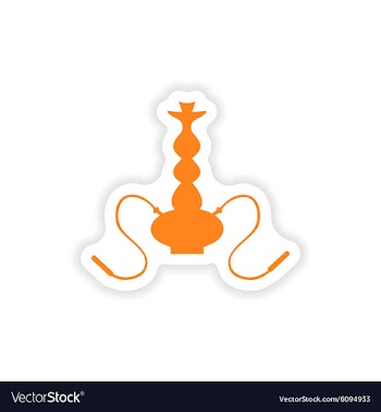 Icon sticker realistic design on paper hookah vector image