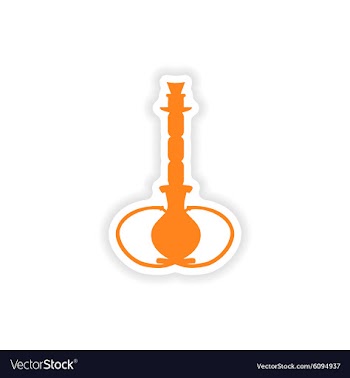 Icon sticker realistic design on paper hookah vector image