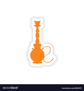 Icon sticker realistic design on paper hookah vector image