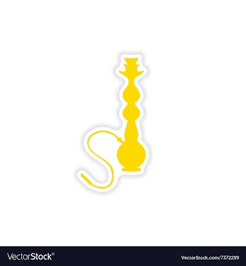 Icon sticker realistic design on paper hookah vector image
