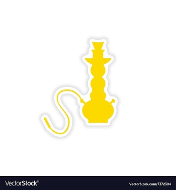 Icon sticker realistic design on paper hookah vector image