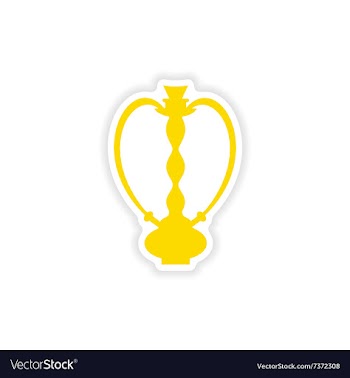 Icon sticker realistic design on paper hookah vector image