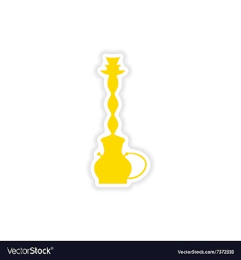 Icon sticker realistic design on paper hookah vector image