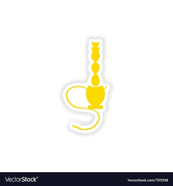 Icon sticker realistic design on paper hookah vector image