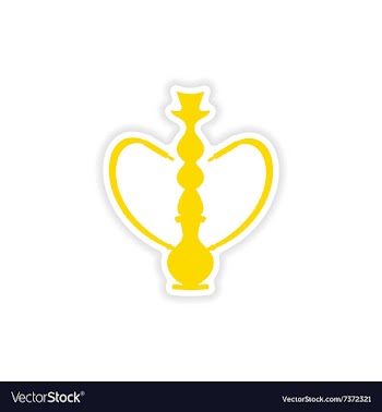 Icon sticker realistic design on paper hookah vector image