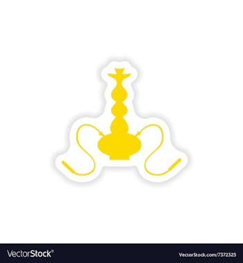 Icon sticker realistic design on paper hookah vector image