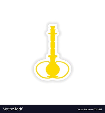 Icon sticker realistic design on paper hookah vector image