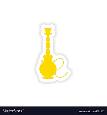 Icon sticker realistic design on paper hookah vector image