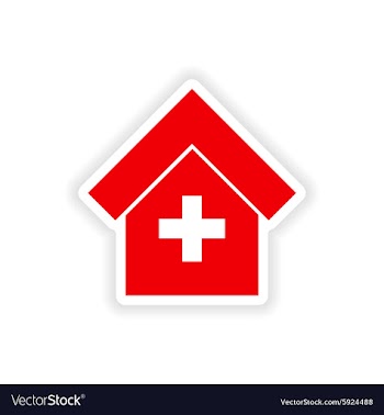 Icon sticker realistic design on paper hospital vector image