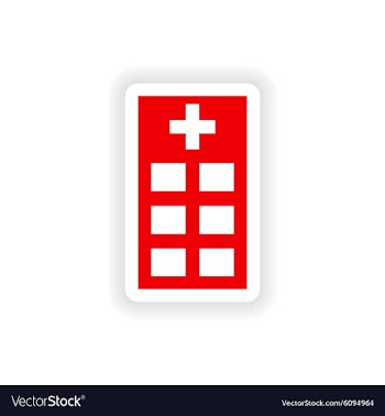 Icon sticker realistic design on paper Hospital vector image
