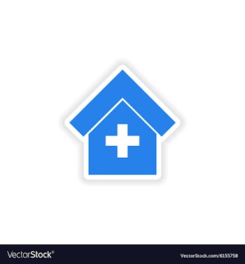 Icon sticker realistic design on paper hospital vector image