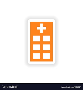 Icon sticker realistic design on paper Hospital vector image