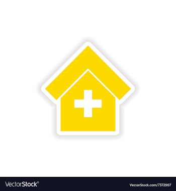 Icon sticker realistic design on paper hospital vector image