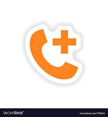 Icon sticker realistic design on paper Hotline vector image