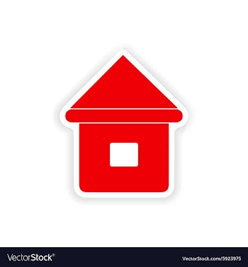 Icon sticker realistic design on paper house vector image