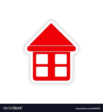 Icon sticker realistic design on paper house vector image