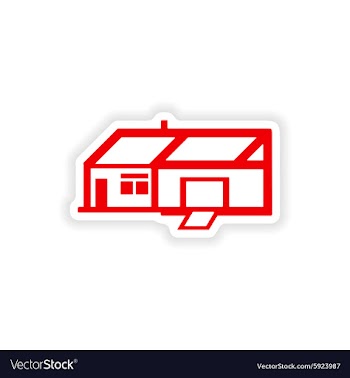 Icon sticker realistic design on paper house vector image